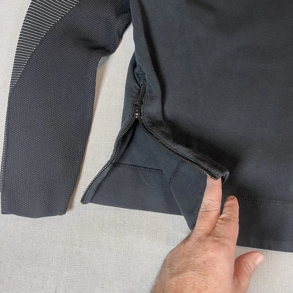 Nike Sportswear Tech Fleece Women's Crew Black XL Side Zipper Ribbed‎ Sleeves
